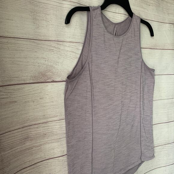 Lululemon Low Key Tank Top Heathered Dusty Dawn Open Back Keyhole - Picture 9 of 10